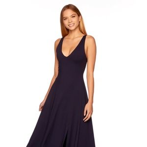 Susana Monaco- Low V Slit Front Long Dress- Midnight- Small